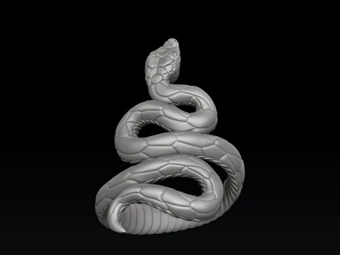 Snake Ring v3 3D print model 3D Print Model