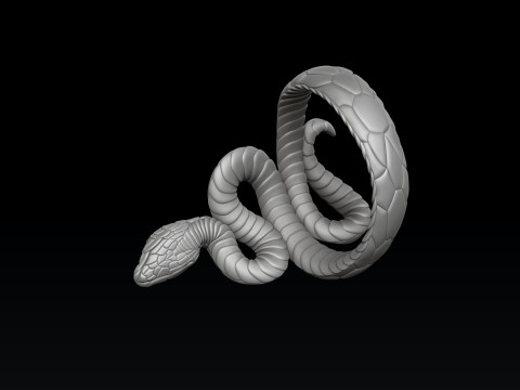 Snake Ring v3 3D print model 3Dプリントモデル