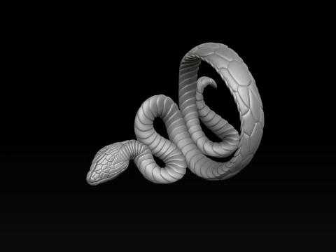 Snake Ring v3 3D print model 3D Print Model