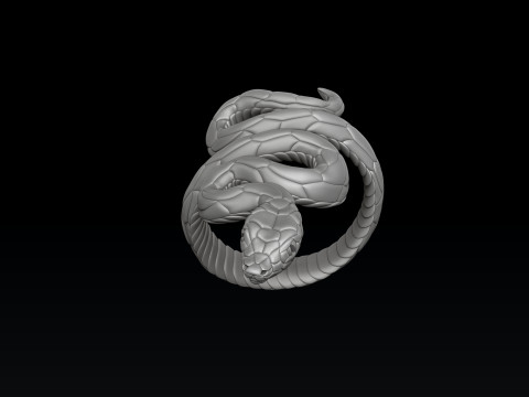 Snake Ring v3 3D print model 3Dプリントモデル