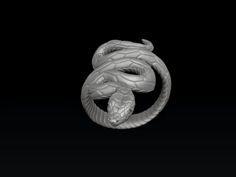 Snake Ring v3 3D print model 3D Print Model