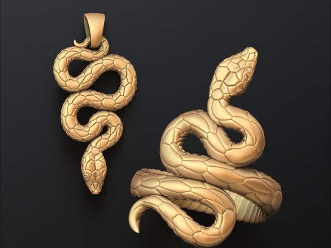 Snake Ring pendant v3 Collection 3D 프린트 모델