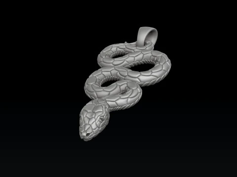 Snake Ring pendant v3 Collection 3D Print Model