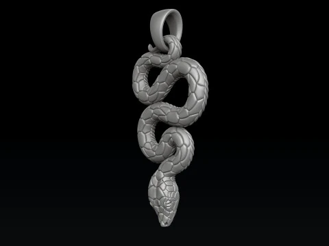 Snake Ring pendant v3 Collection 3D Print Model