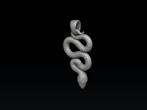 Snake Ring pendant v3 Collection 3D Print Model