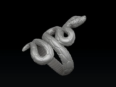 Snake Ring pendant v3 Collection 3D Print Model