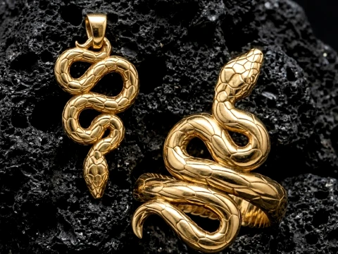 Snake Ring pendant v3 Collection 3D Print Model