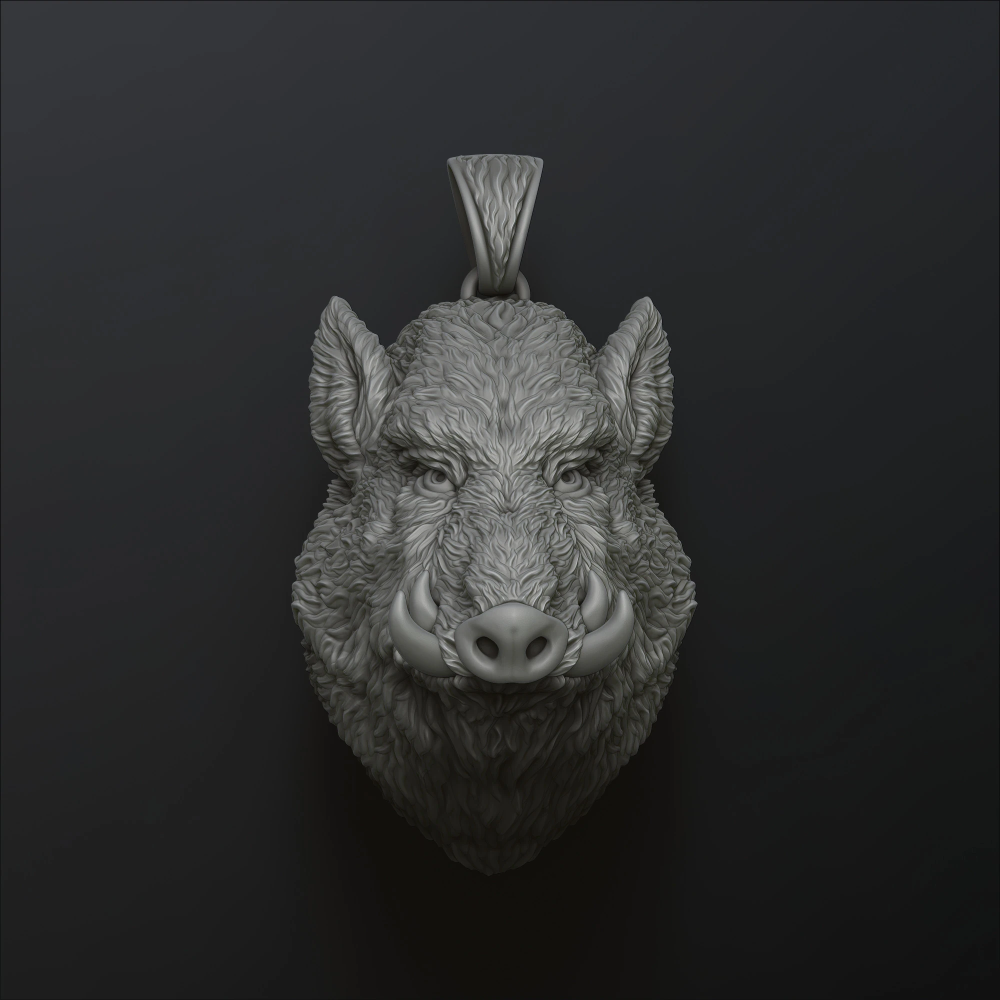 Wild Boar Pendant 3D print model 3D Print Model .c4d .max .obj .3ds .fbx .stl .blend