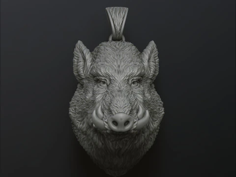 Model do druku 3D z wisiorkiem z dzikiem Model do druku 3D