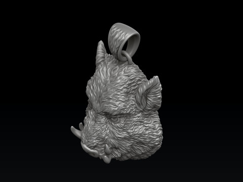 Wild Boar Pendant 3D print model 3D प्रिंट मॉडल