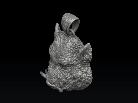 Wild Boar Pendant 3D print model 3D Print Model