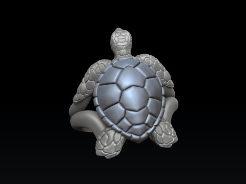 Turtle Ring 3D print model 3D Baskı Modeli