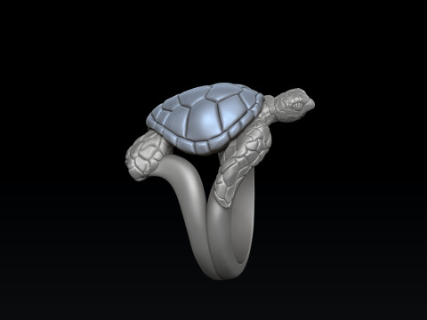 Turtle Ring 3D print model 3D Baskı Modeli
