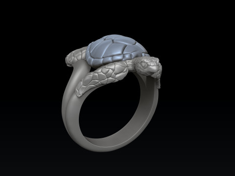 Turtle Ring 3D print model 3D Baskı Modeli
