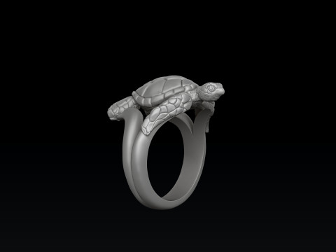 Turtle Ring 3D print model 3D Baskı Modeli