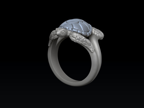 Turtle Ring 3D print model 3D Baskı Modeli