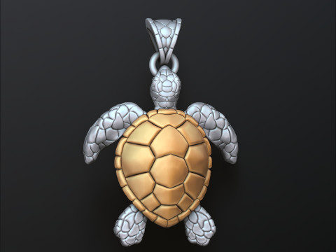 Turtle Pendant 3D print model 3D Baskı Modeli