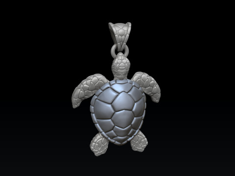 Turtle Pendant 3D print model 3D Baskı Modeli