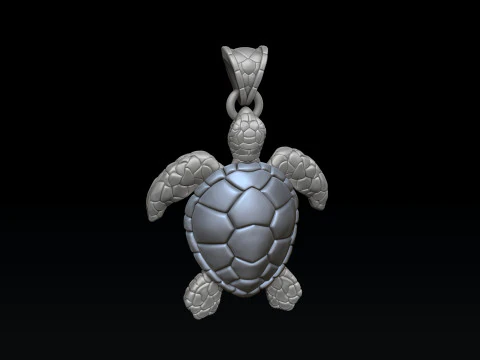 タートルペンダント 3D プリントモデル 3Dプリントモデル