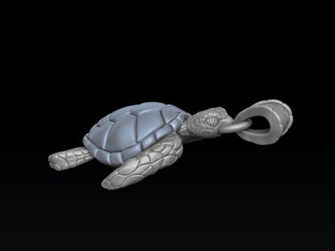 Turtle Pendant 3D print model 3D Baskı Modeli