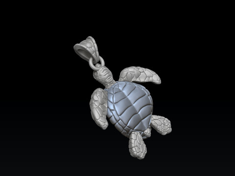 Turtle Pendant 3D print model 3D Baskı Modeli