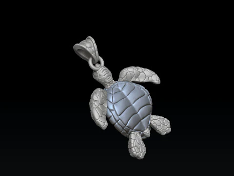 タートルペンダント 3D プリントモデル 3Dプリントモデル