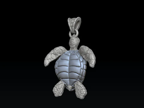 タートルペンダント 3D プリントモデル 3Dプリントモデル