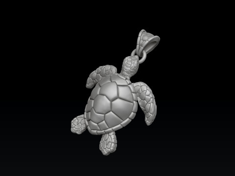 Turtle Pendant 3D print model 3D Baskı Modeli