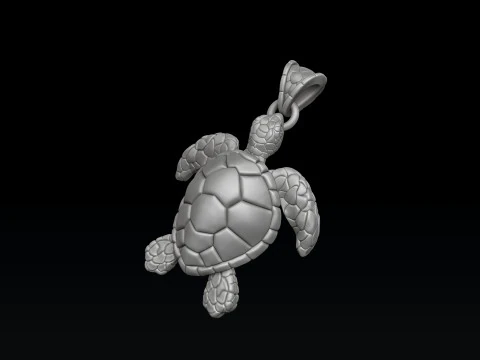 タートルペンダント 3D プリントモデル 3Dプリントモデル