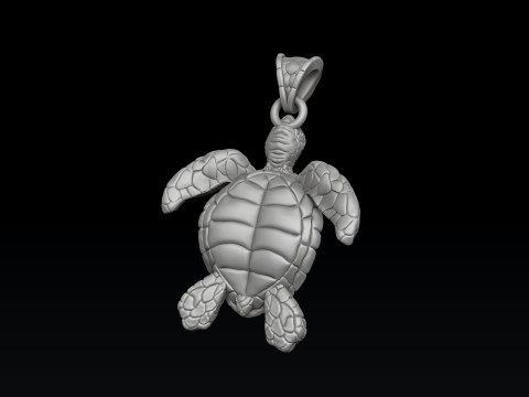 Turtle Pendant 3D print model 3D Baskı Modeli