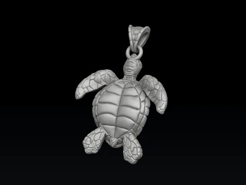 タートルペンダント 3D プリントモデル 3Dプリントモデル