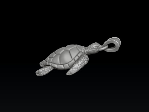 Turtle Pendant 3D print model 3D Baskı Modeli