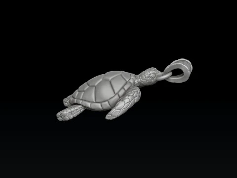 タートルペンダント 3D プリントモデル 3Dプリントモデル