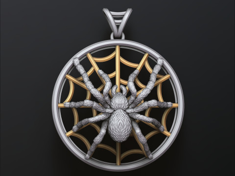Spider Pendant v2 3D print model Model do druku 3D