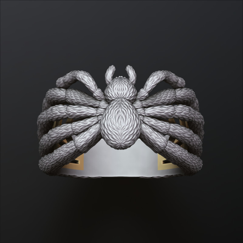 Spider Ring v2 3D print model 3D printmodel .c4d .max .obj .3ds .fbx .stl .blend 