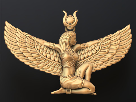 Isis Egyptian Goddess Pendant v3 3D print model 3D 打印模型