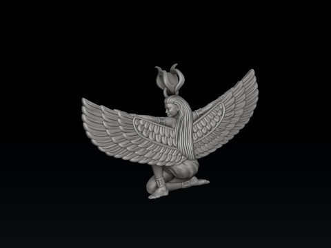 Isis Egyptian Goddess Pendant v3 3D print model 3D 打印模型