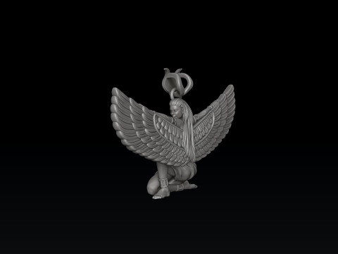 Isis Egyptian Goddess Pendant v3 3D print model 3D 打印模型