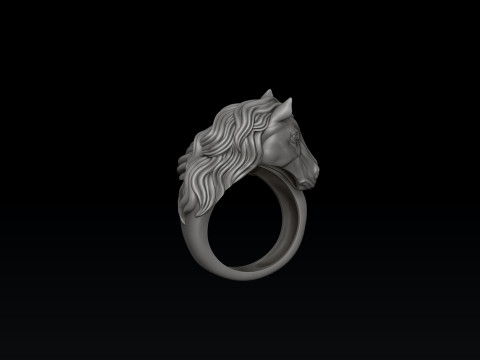 Horse Head Ring v2 3D print model 3D 打印模型