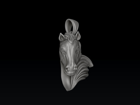 Horse Head Pendant v2 3D print model Model Cetak 3D