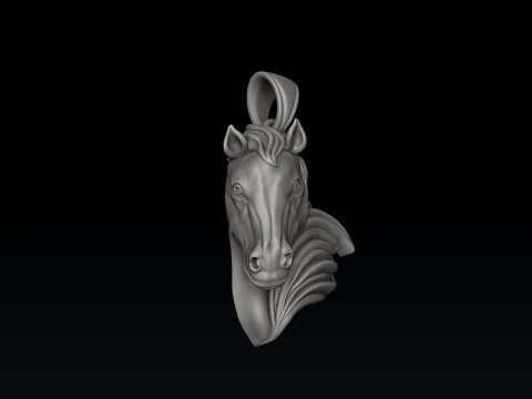 Horse Head Pendant v2 3D print model 3D Print Model