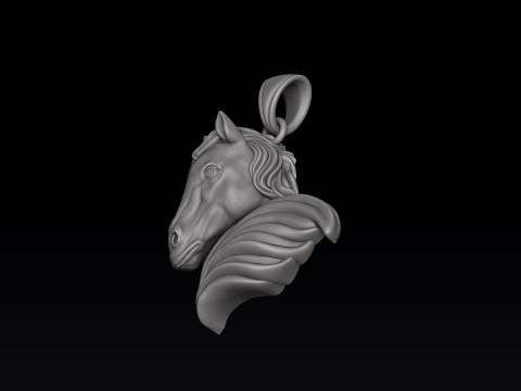 Horse Head Pendant v2 3D print model Model Cetak 3D