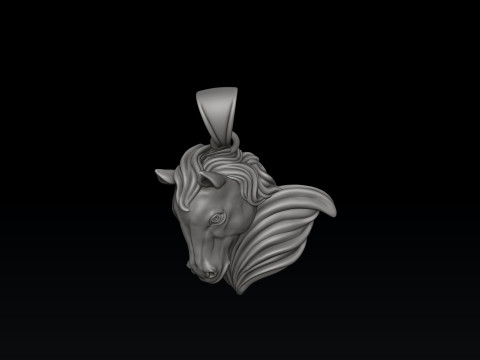 Horse Head Pendant v2 3D print model Model Cetak 3D