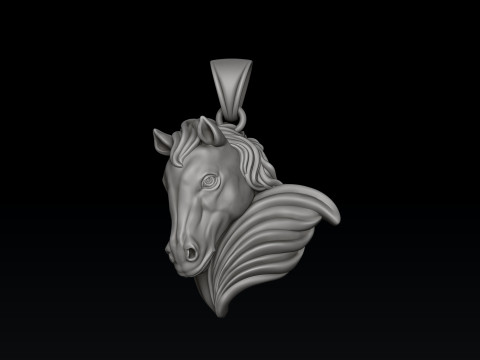 Horse Head Pendant v2 3D print model Model Cetak 3D