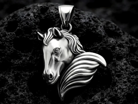 Horse Head Pendant v2 3D print model 3D Print Model
