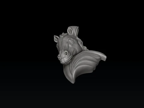 Horse Head Ring Pendant v2 Collection 3D Print Model