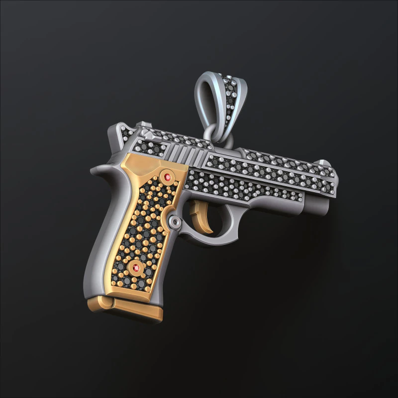 Model cetak 3D Gan v1 Dengan Liontin Berlian Bergaya Model Cetak 3D .c4d .max .obj .3ds .fbx .stl .blend 