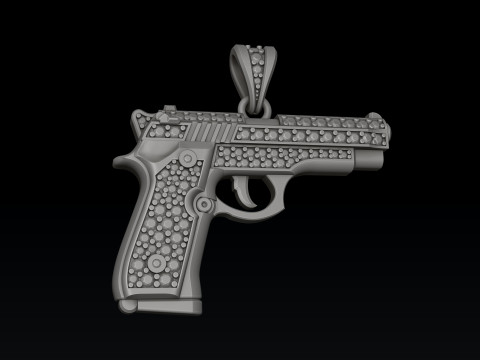 460Jewelry Gan Pendant With Diamonds 3D Print Model Modello di stampa 3D