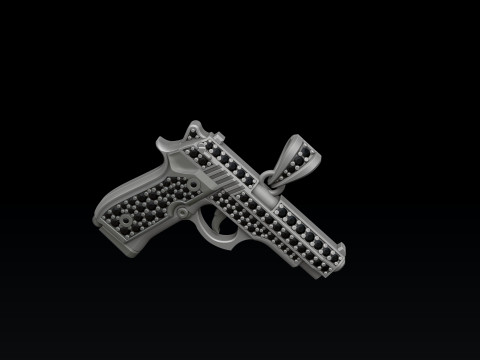460Jewelry Gan Pendant With Diamonds 3D Print Model Modello di stampa 3D