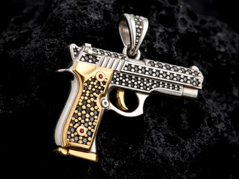 Stylized Gan v1 With Diamonds Pendant 3D print model 3D Print Model